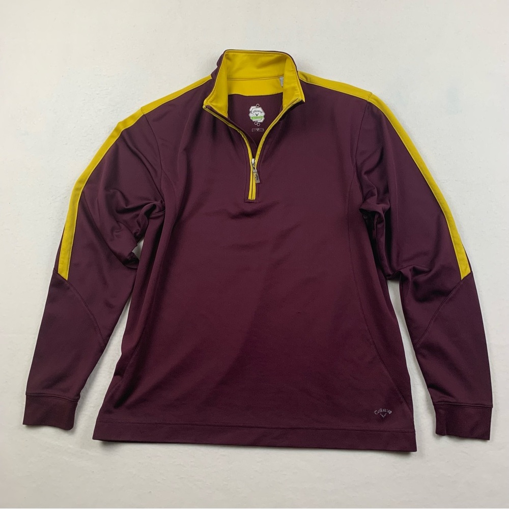 Callaway 1/4 Zip‎ Pullover Mens Large Golf Performance Maroon Activewear Wicking